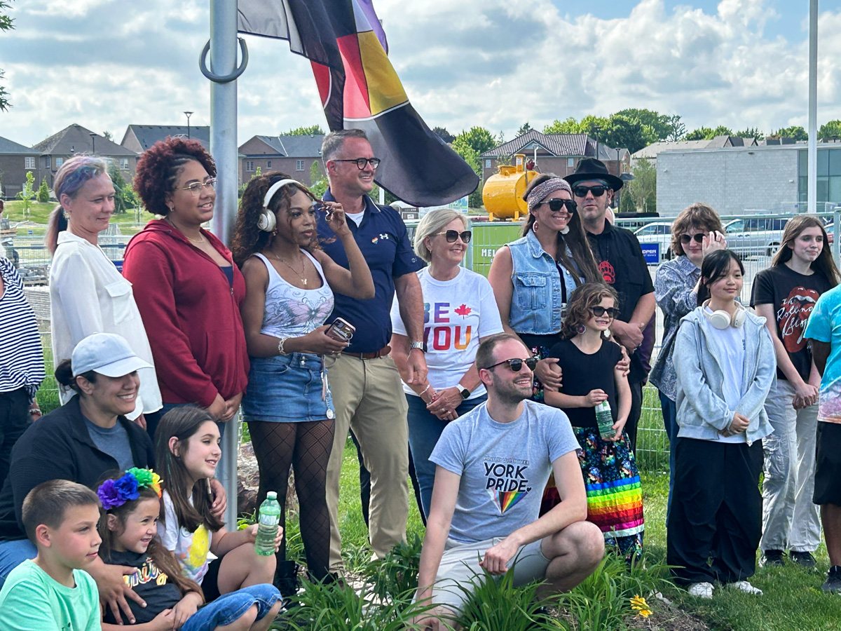 Raising the Pride flag