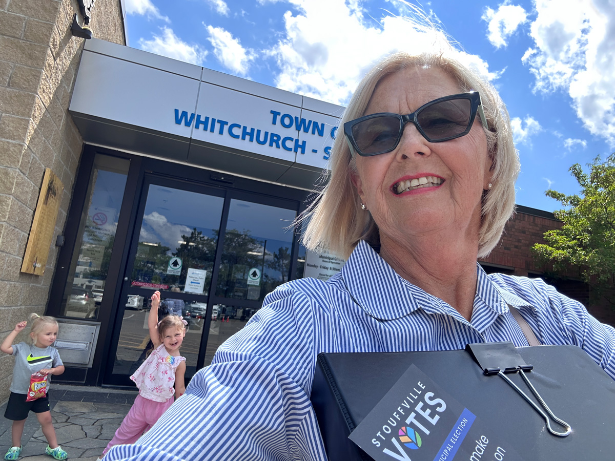 Sue Sherban at a Stouffville Votes community event
